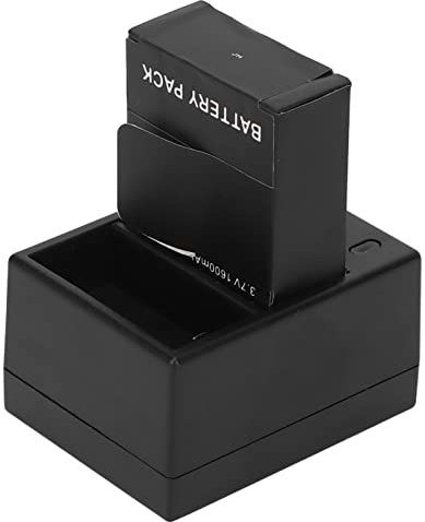 2 3 (1-Pack) Batteries de Rechange 1600 MAh et Chargeur de Batterie Double Canal à Rapide pour Accessoire de Caméra de Sport 2 3 avec Câble USB