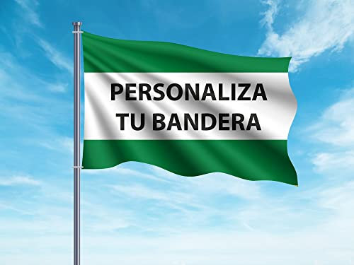Oedim Bandera Andalucía Personalizada, 150x85cm, Reforzada y con Pespuntes, Bandera con 2 Ojales Metálicos y Resistente al Agua
