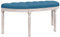 vidaXL Sitzbank, Flurbank Polsterbank Halbrund, Bank Bettbank für Schlafzimmer Wohnzimmer, Klavierbank Holzbeine, Französischer Vintage-Stil, Blau Samt