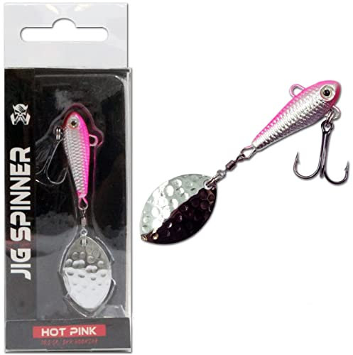 Wild Devil Baits Jig Spinner Spin Jig Bleikopfspinner Spoon (18g, Hot Pink)