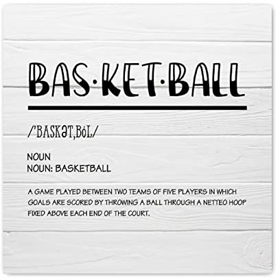 Evans1nism Holzschild Basketball Definition Hängendes Wandschild Trainer Geschenk Bauernhausstil Wanddekoration Wörterbuch Bedeutung Moderne Bilder Hängeschild für Wohnzimmer Eingangsbereich