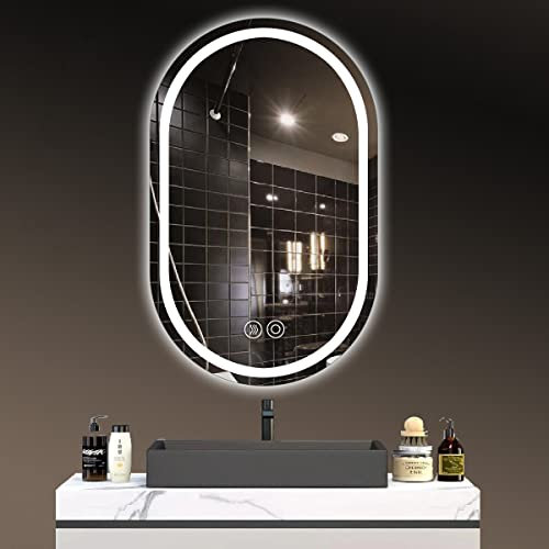 Panana Waterproof Oval LED ILLUMINATED Bathroom Mirror Touch/Demister/Gradient Light Wall Mounted Senor Anti-Fog Mirror (Oval 60CM*80CM)