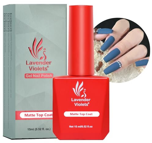 Lavender Violets 15ml Gel Nail Polish UV LED Soak Off Nail Lamp Curing Manicure Pedicure Larger Content Salon Quality Matte Top Coat A100