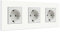 BSEED Schuko Enchufe Triple Blanco,Enchufe de pared con Panel de Plastico,16A 250V toma de corriente,enchufes de extensión para Cocina, Dormitorio, Oficina, Hotel, etc