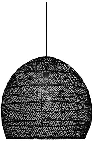 1 x Bambus-Lampenschirm, für Zuhause, Hotelzimmer, Deckenleuchter, Lampenschirm, Schwarz