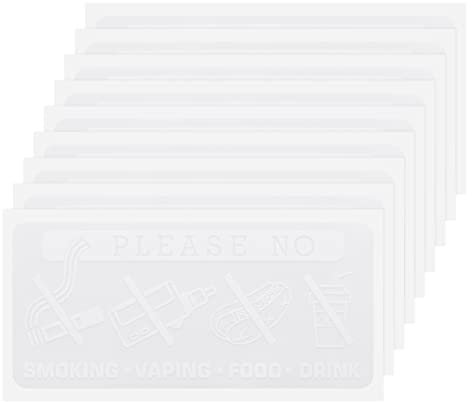 Be In Your Mind 9 Stück Warnschild Please No Smoking Vaping Food Drink, 110 x 50 mm, selbstklebendes Vinyl-Fenster-Aufkleber für Auto, Taxi, Busse, Minibusse