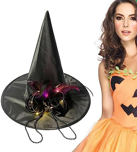 Facynde Hexenhut,Zauberer Hexe Hillbilly Hut Kostüm - Hexenhüte-Dekoration für Partys, Vampir-Cosplay, Halloween-Themenpartys, Karnevalsaktivitäten