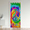 Loussiesd Hippie Peace Art Raumteiler Vorhänge Peace Sign Kunstwerke Türvorhang 86x203cm für Tür Privatsphäre Tie Dye Boho Hippie Bunt Floral Blumes Schrank Vorhang für Innentür Raumteiler Vorhang