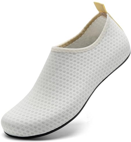 IceUnicorn Badeschuhe Wasserschuhe Damen Herren Schwimmschuh Strandschuhe Aquaschuhe Bequeme Passform(Beige, 36/37EU)