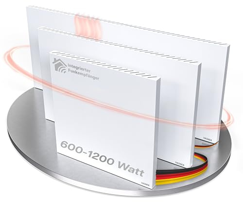 VASNER Konvi RX Funk Infrarotheizung - Elektroheizung Konvektionsheizung inkl. Wandmontage 600-1200 Watt – Infrarot Wandheizung - Elektrische Heizung - Hybridheizung (1200 Watt)