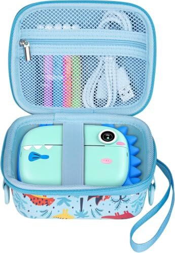 Leayjeen Kids Instant Print Camera Case for HiMont - Blue | Compatible with Manttely/CAMCLID/GREENKINDER, with Handle and Strap, Zippered Mesh Pocket, Hard EVA Shell (Case Only)
