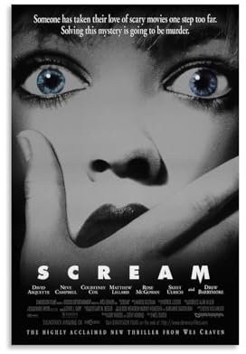 EKoKim Filmposter Scream – 1996, dekoratives Gemälde, Leinwand-Wandposter und Kunstdruck, modernes Familienschlafzimmer-Dekor-Poster, 20 x 30 cm