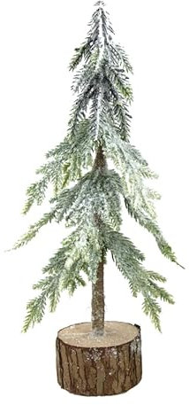 ZauberDeko Tannenbaum Deko Kunsttanne Baumstamm Fuß Kunstschnee Glitzer Weihnachtsdeko 27cm, Form:A