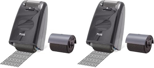 Plus Japan Guard-Your-ID Camouflage Self Inking Roller Stamp & Refill Pack, Assorted Colour (Pack of 2)