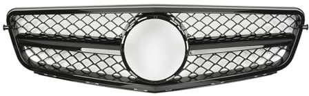 W204 AMG C63 Style Kühlergrill, glänzend schwarz, Auto-Frontstoßstangengrill, kompatibel mit Mercedes Benz C-Klasse W204 C180 C200 C300 2008–2014 (Color : A Type Black)
