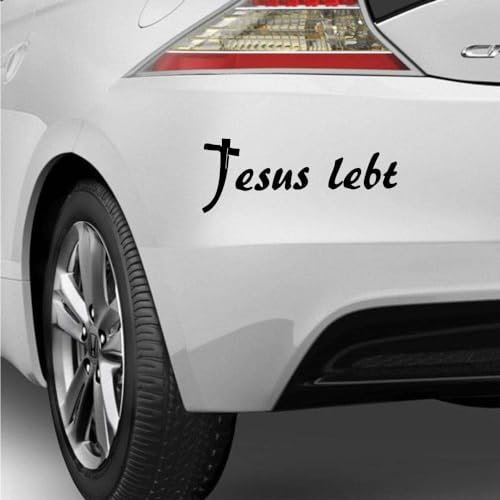 Rakelfix Jesus LEBT! Aufkleber 20cm Schriftzug Kreuz Christ Auto Autoaufkleber Wandtattoo Glaube Hoffnung