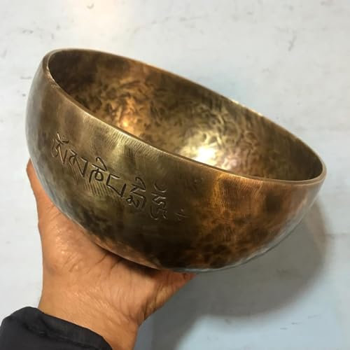 Bol chantant tibétain fait main pleine lune de 10,2 cm