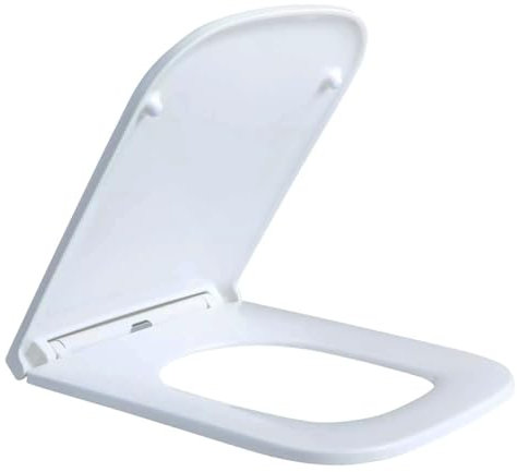 BUBZEE Square Toilet Seat, Soft Close and Quick Release, Easy Top Fix Installation, Adjustable Hinges, Standard Size, Premium Quality UF Material.