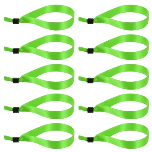 PATIKIL 100 Stück Einweg-Stoffarmbänder Verstellbare Event-Armbänder Grasgrün