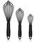 Batidor de Silicona Apto para Lavavajillas, Diseño Sellado Impermeable, Juego de 3, Batidores de Cocina Profesionales Manual Varillas para Cocinar sin Arañazos, Batidor de Silicona y Acero Inoxidable