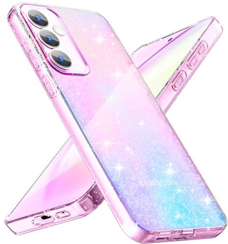 Eherui Glitzer Hülle für Samsung Galaxy S23 FE, Transparent Handyhülle Bling Weiche TPU Silikon Stoßfest Kratzfest Schutzhülle für Frauen und Mädchen für Samsung S23 FE Case, Durchsichtig