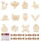 LQIOACU 36 Stück Holz Bemalen Kinder, Halloween Bastelsets Kinder, Kürbis Bastelset, Halloween Laterne Bastelset, Halloween Basteln, Halloween Deko, Halloween Decorations DIY Handwerk