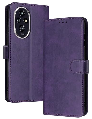 PanXCase Cover Libro per Honor 200 - Custodia PU Pelle Wallet, Supporto, 3 Porta Carte, Magnetica Antiurto Case (Viola)