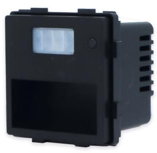 Luxus-Time Treppenbeleuchtung Einbau Modul mit Bewegungsmelder & Dämmerungssensor, dimmbar, Farbtemperatur einstellbar, für Standard-UP-Dose (60 mm) Schwarz | LX-SR02-12