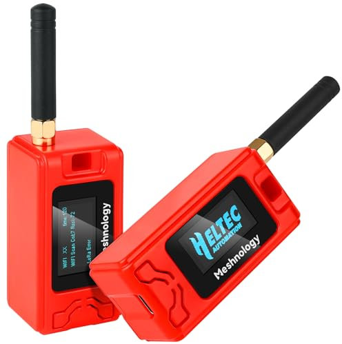 2 Pack ESP32 LoRa V3 Development Board + 1100mAh Battery + Protect Case Set - with 868MHz Antenna and SX1262 LoRa V3 Devices for Meshtastic Ar duino LoRawan IOT (N30 Version, Red)