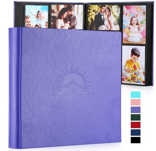 DazSpirit Album photo 10 x 15 cm pour 600 photos - Album à pochettes avec étui en cuir et gaufrage élégant - Grande capacité - Album photo classique pour mariage, anniversaire, bébé et famille