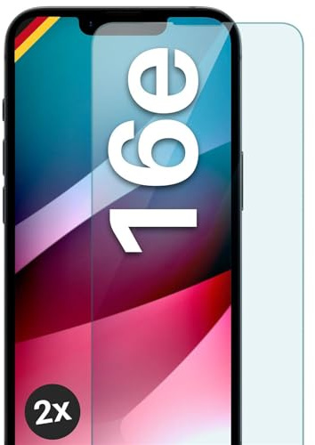 moex Schutzfolie für iPhone 16e Glas 9H Härte, gehärtetes Schutzglas, Panzer Schutz Glas Displayschutz Folie, kompatibel mit jeder Handy Hülle, ShockProtect 2 Stück