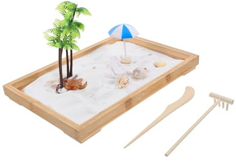 Milisten Miniature Landscape Ocean Scene Table Sandbox for Meditation Miniature Landscape Garden Toys for Office Desktop