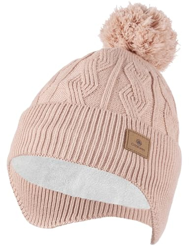 Ocatoma Wintermütze,Warmem Fleece Gefüttert Strickmütze mit Ohrklappen für Herren Damen,Weich Stretchy Mütze Außenbereich Beanie Geschenke für Männer Frauen