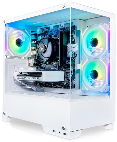 ADMI Gaming PC - AMD Ryzen 7 5700X - NVIDIA RTX 5060 8GB GDDR7 - DDR4 32GB - NVMe 2TB - WIFI - Charger RGB Case (White) - Windows 11