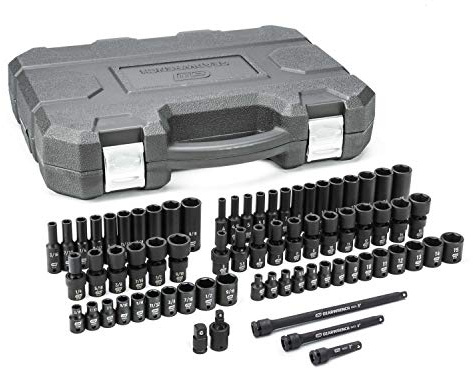 GearWrench, 84903, Steckschlüsselsatz, 6-Kant-Antrieb, 6-Punkt-Standard und tief, Universal-Steckschlüsselsatz, SAE/metrisch, 71-teilig