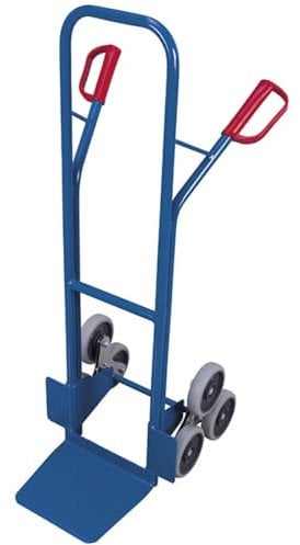 Treppenkarre mit 2 dreiarmigen Radsternen RAL5010 Enzianblau Sackkarre