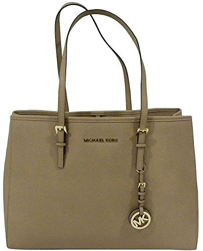 Michael Kors Jet Set Travel Large EW Tote Leather Dark Khakhi