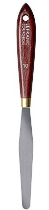 Lefranc Bourgeois 350155 - Coltello per pallet con lama in metallo elastico, antiruggine, manico in legno laccato per colori acrilici o a olio - n. 10