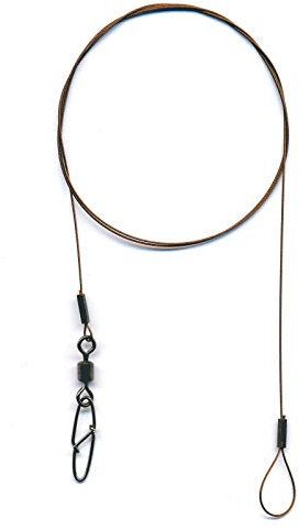 Flexonit Unisex – Erwachsene 10C4050801001528C10 Stahlvorfach mit Wirbel und Karabiner-7x7 MS AE 0,36mm 50cm 2 Stück, Bunt, Normal