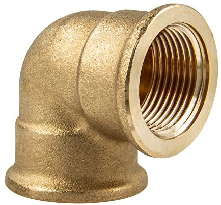 tecuro 90° Messing Winkel mit beidseitig Innengewinde Rp 1/2 Zoll für Trinkwasserinstallation Messing blank CW617N