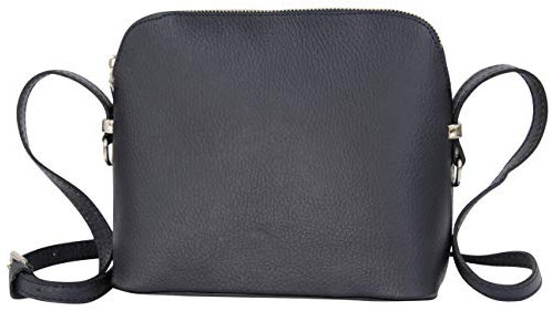 AMBRA Moda Italienische Ledertasche Damen Handtasche Umhängetasche Schultertasche Leder Tasche klein GL018 (Marine Blau)