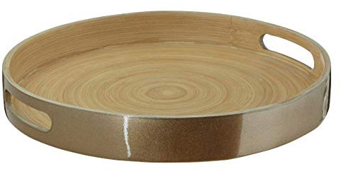 Kyoto Serving Tray, Spun Bamboo, Metallic Gold, Small