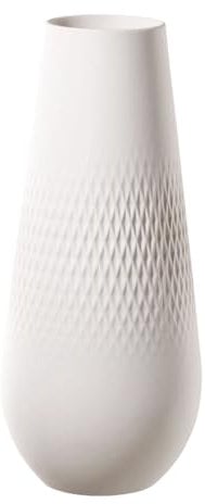 Villeroy & Boch - Manufacture Collier Vase 26 cm Weiß, Blumenvase Modern, Deko Vase, Große Blumenvase, Esstisch Deko, Home Decor, Premium Porzellan