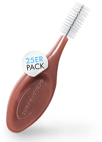 25 pezzi: ORAL PREVENT Spazzolini interdentali - pulizia dei denti per le lacune - spazzolino interdentale dei denti - prevenzione tartaro/carie - Marrone - 1,50 mm - ISO 8
