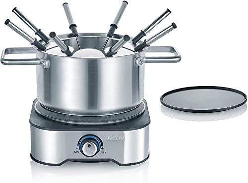 SEVERIN FO 2409 Fondue-Crêpes Kombination, 18/8 Edelstahl, 1.3 liters