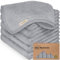 6-Pack Babywaschlappen - Weiche Bambus-Waschlappen für Babys, Kinder, Ultra Absorbierende Neugeborenen-Badehandtücher, 25 x 25cm, Sanft für empfindliche Haut (Cool Gray)