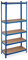 Relaxdays Schwerlastregal XL, Traglast 1325 kg, 220x100x45 cm, 5 Böden, zum Stecken, Stahl, für Keller & Garage, blau