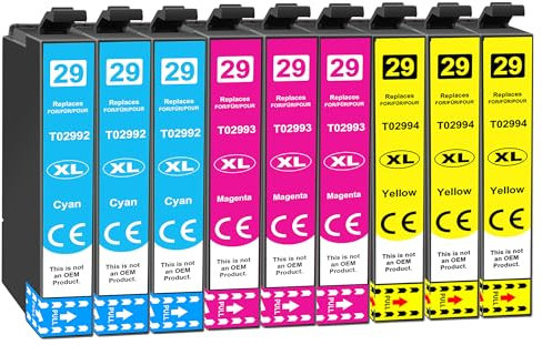 29 XL Tintenpatrone Kompatibel für Epson 29XL für Epson Expression Home XP-235 XP-245 XP-247 XP-255 XP-257 XP-332 XP-335 XP-352 XP-342 XP-345 XP-455 (9er-Pack)