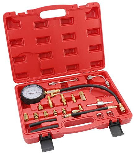 HSEAMALL Kraftstoffpumpen-Drucktester, Fuel Injection Pump Diagnostic Tool,0-140PSI Fuel Pressure Gauge Kit,Car Gasoline Oil Injector Test Manometer Tool Set for Auto Truck SUV Motorcycle ATV RV