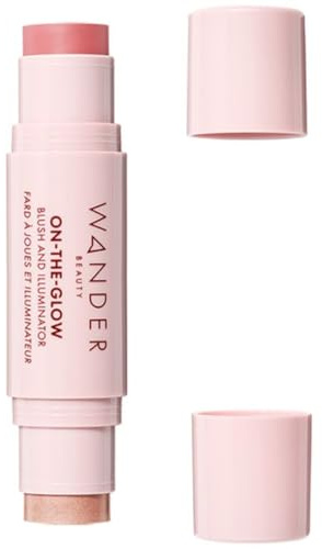 Wander Beauty Women's On-the-Glow Blush & Illuminator, Coral Rose/Glow, Pink, 1 Count